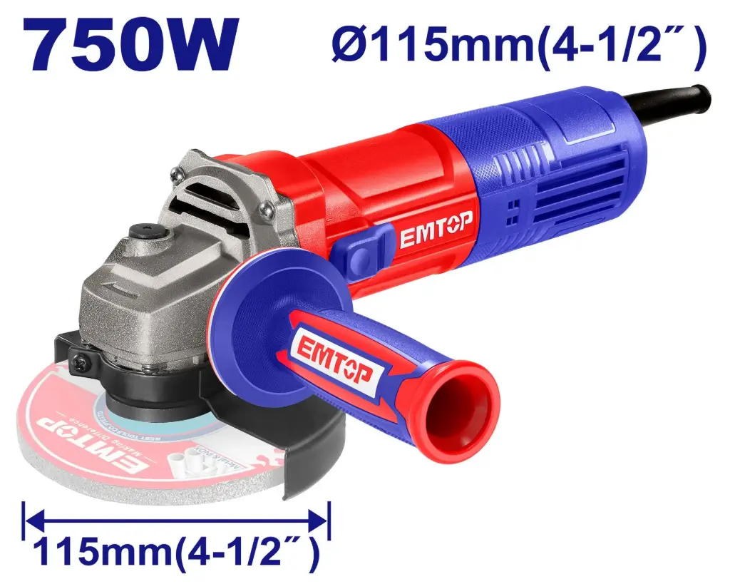 Emtop Angle Grinder 4 1/2" 750w 