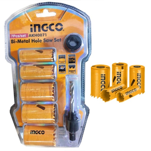 [AKH0071] INGCO Bi-Metal Hole Saw 7pcs Set