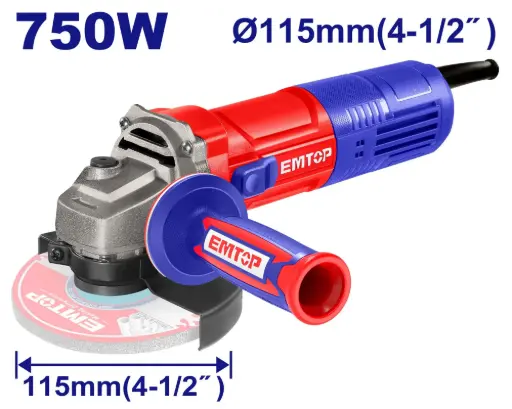 [ULAGR07581] Emtop Angle Grinder 4 1/2" 750w 