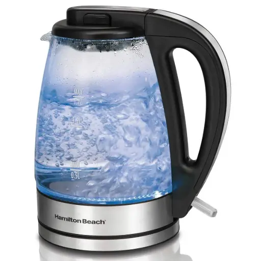 [1.7 Liter Glass Kettle] Hamilton Beach 1.7 Liter Glass Kettle 